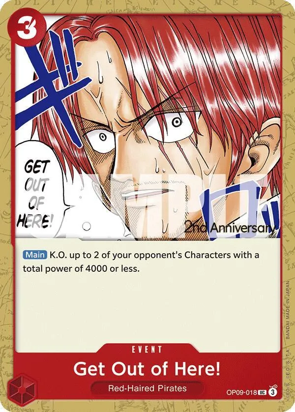 Get Out of Here! — Emperors in the New World: 2nd Anniversary Tournament Cards — One Piece Card Game