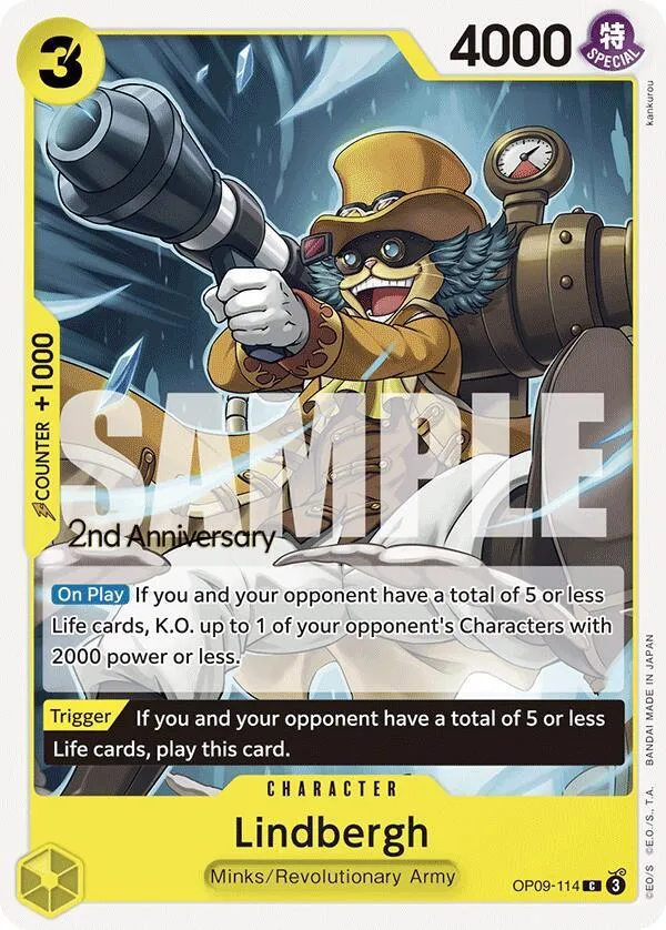 Lindbergh — Emperors in the New World: 2nd Anniversary Tournament Cards — One Piece Card Game