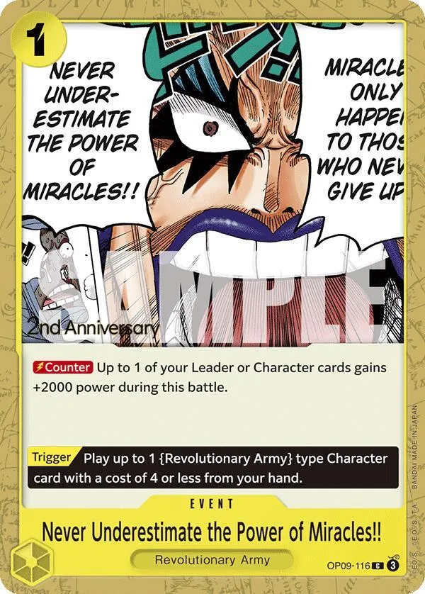 Never Underestimate the Power of Miracles!! from Emperors in the New World: 2nd Anniversary Tournament Cards - One Piece Card Game