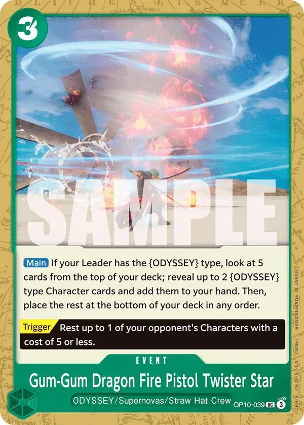Gum-Gum Dragon Fire Pistol Twister Star — Royal Blood — One Piece Card Game