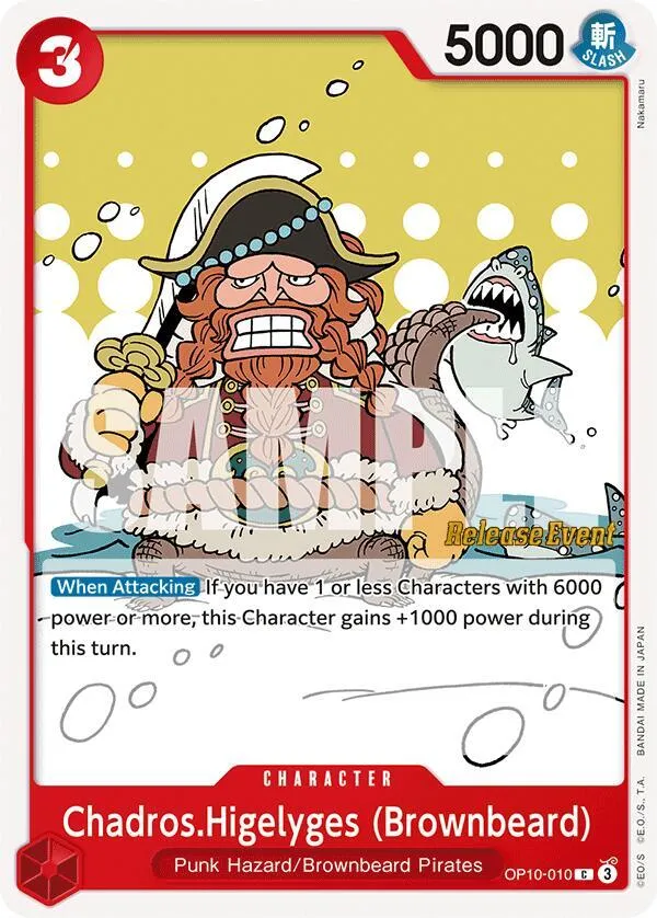 Chadros.Higelyges (Brownbeard) — Royal Blood Release Event Cards — One Piece Card Game