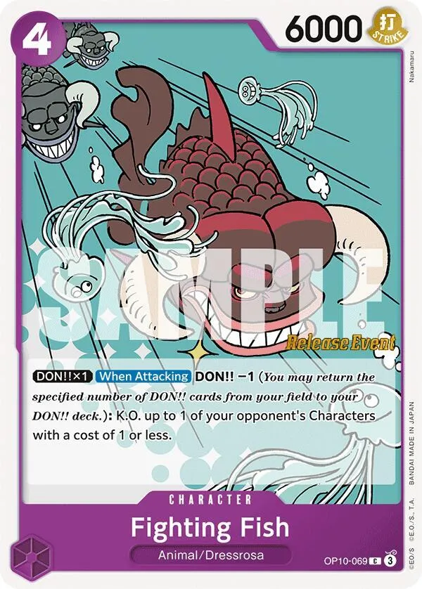 Fighting Fish — Royal Blood Release Event Cards — One Piece Card Game