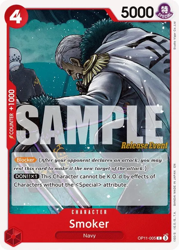 Smoker — A Fist of Divine Speed Release Event Cards — One Piece Card Game