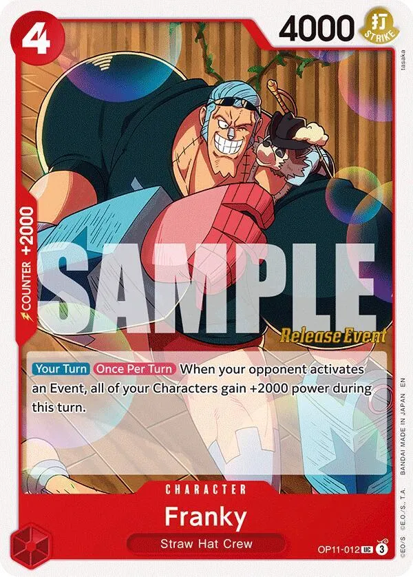 Franky — A Fist of Divine Speed Release Event Cards — One Piece Card Game