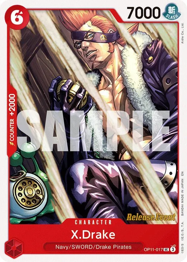 X.Drake — A Fist of Divine Speed Release Event Cards — One Piece Card Game