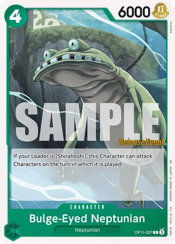Bulge-Eyed Neptunian — A Fist of Divine Speed Release Event Cards — One Piece Card Game