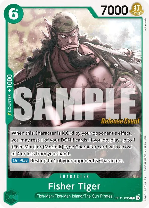 Fisher Tiger — A Fist of Divine Speed Release Event Cards — One Piece Card Game