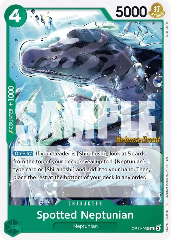Spotted Neptunian — A Fist of Divine Speed Release Event Cards — One Piece Card Game