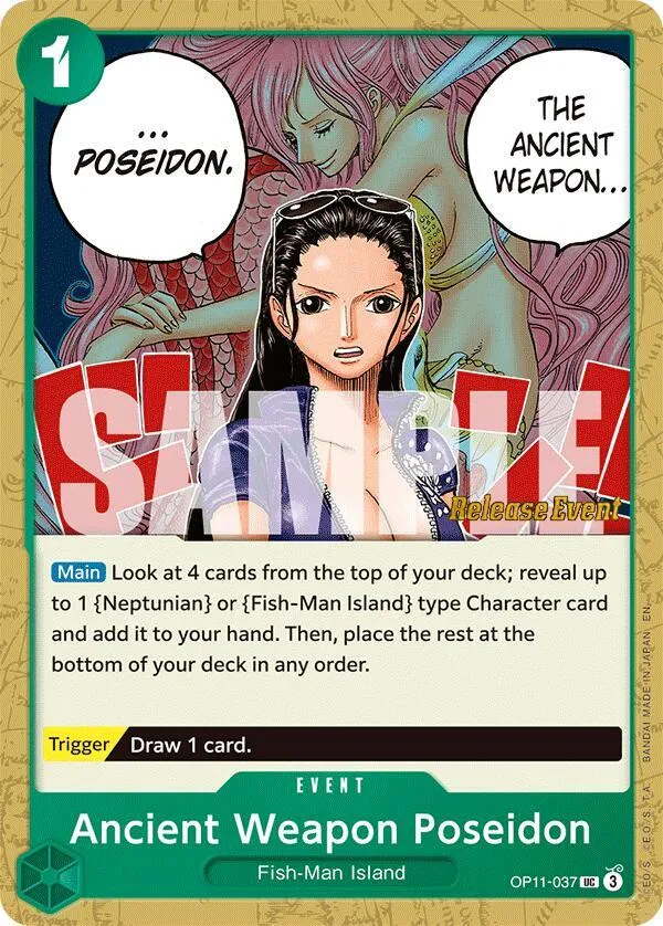 Ancient Weapon Poseidon — A Fist of Divine Speed Release Event Cards — One Piece Card Game