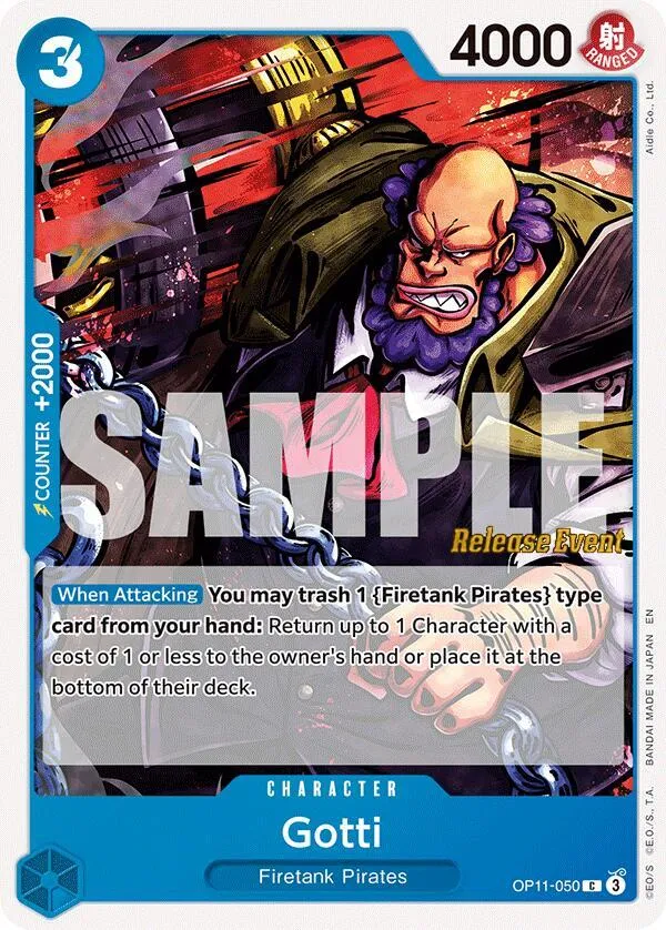 Gotti — A Fist of Divine Speed Release Event Cards — One Piece Card Game