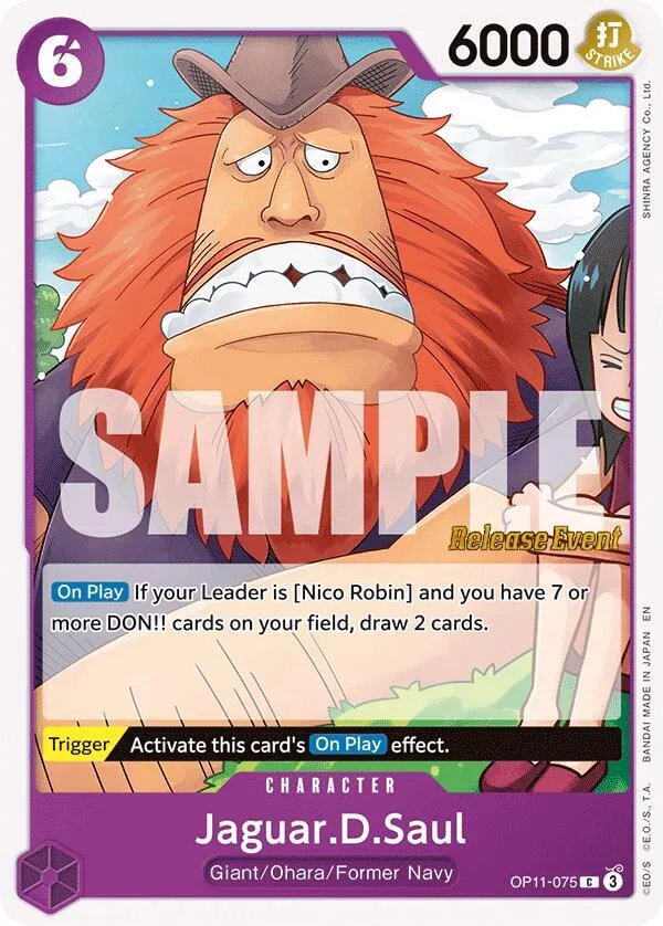 Jaguar.D.Saul — A Fist of Divine Speed Release Event Cards — One Piece Card Game