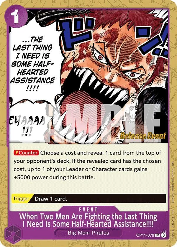 When Two Men Are Fighting the Last Thing I Need Is Some Half-Hearted Assistance!!!! — A Fist of Divine Speed Release Event Cards — One Piece Card Game