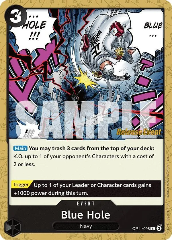 Blue Hole — A Fist of Divine Speed Release Event Cards — One Piece Card Game