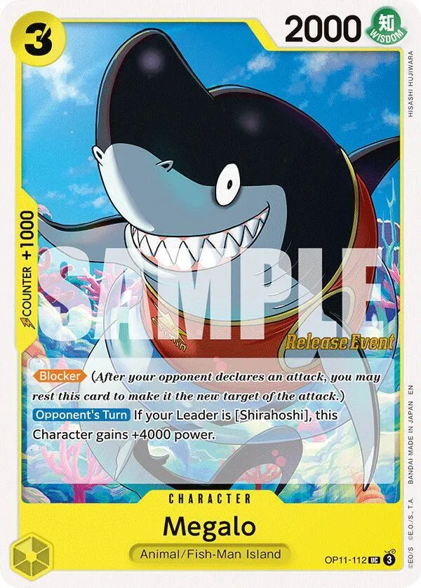 Megalo — A Fist of Divine Speed Release Event Cards — One Piece Card Game