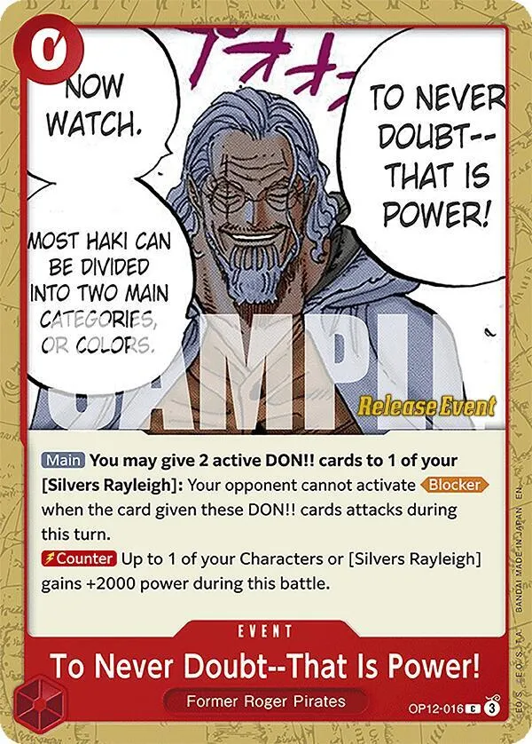 To Never Doubt--That Is Power! — Legacy of the Master Release Event Cards — One Piece Card Game