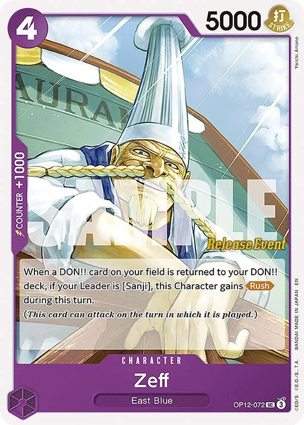 Zeff — Legacy of the Master Release Event Cards — One Piece Card Game