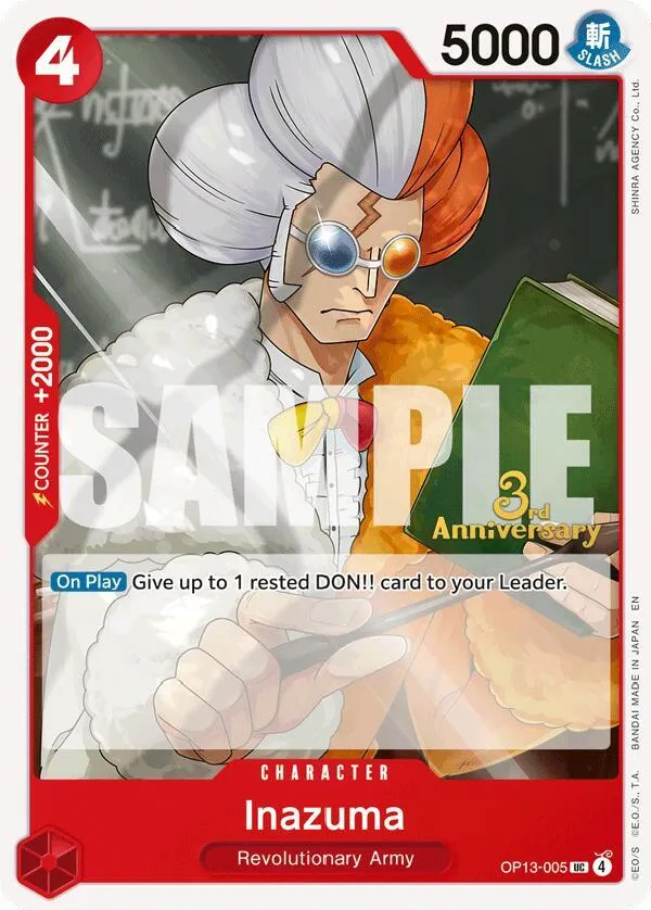 Inazuma — Carrying On His Will: 3rd Anniversary Tournament Cards — One Piece Card Game