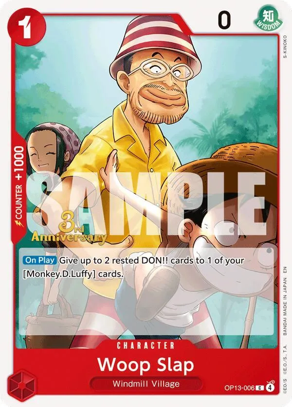 Woop Slap — Carrying On His Will: 3rd Anniversary Tournament Cards — One Piece Card Game