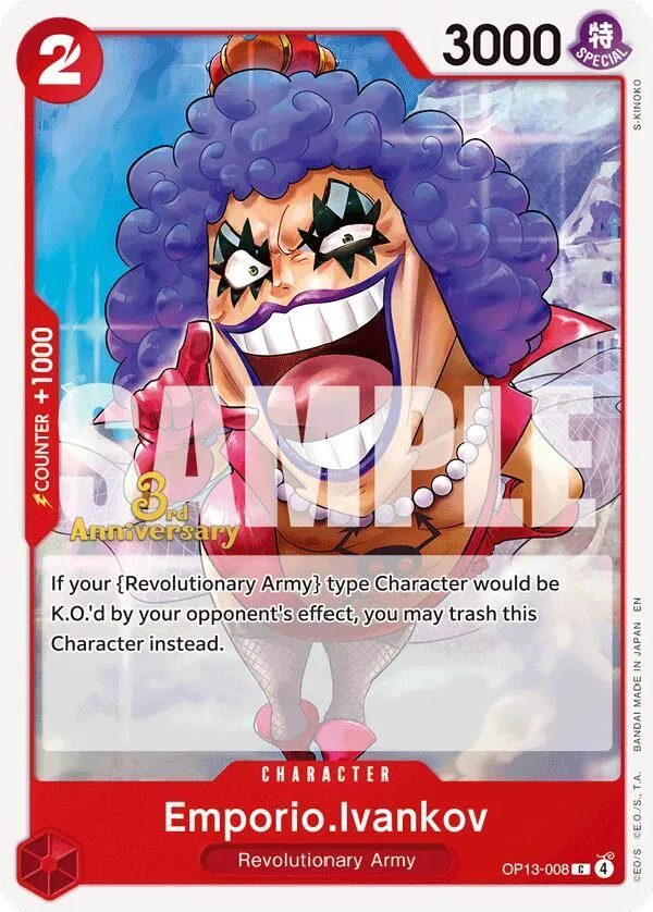 Emporio.Ivankov — Carrying On His Will: 3rd Anniversary Tournament Cards — One Piece Card Game