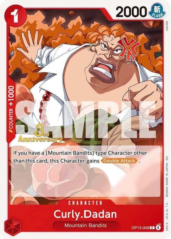Curly.Dadan — Carrying On His Will: 3rd Anniversary Tournament Cards — One Piece Card Game