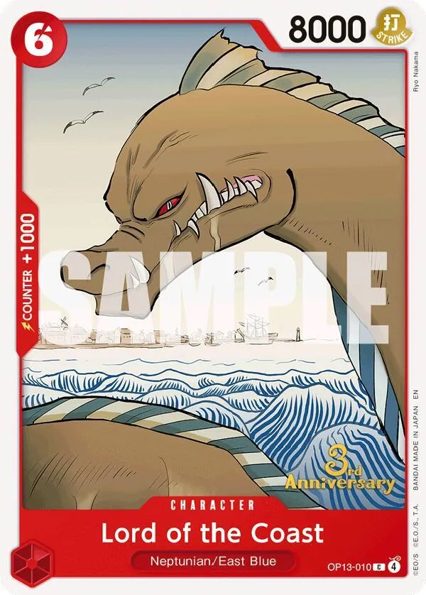 Lord of the Coast — Carrying On His Will: 3rd Anniversary Tournament Cards — One Piece Card Game