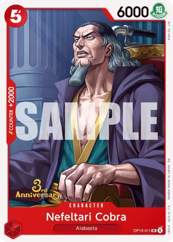 Nefeltari Cobra — Carrying On His Will: 3rd Anniversary Tournament Cards — One Piece Card Game