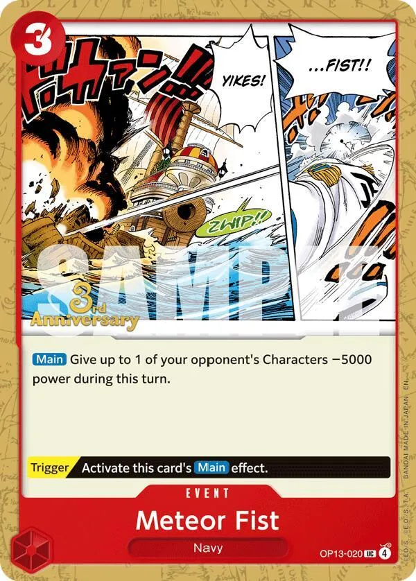 Meteor Fist — Carrying On His Will: 3rd Anniversary Tournament Cards — One Piece Card Game