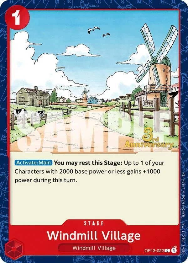 Windmill Village — Carrying On His Will: 3rd Anniversary Tournament Cards — One Piece Card Game