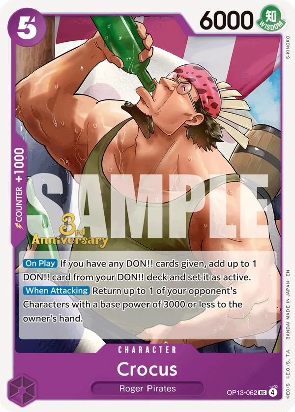 Crocus — Carrying On His Will: 3rd Anniversary Tournament Cards — One Piece Card Game