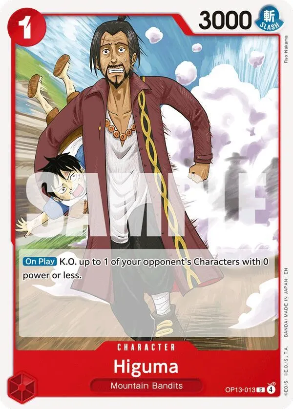 Higuma — Carrying On His Will — One Piece Card Game