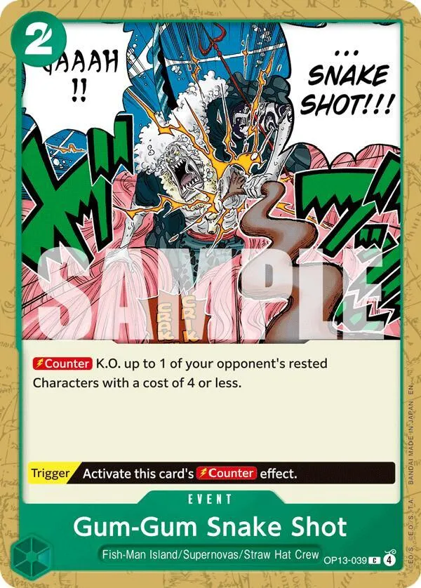 Gum-Gum Snake Shot — Carrying On His Will — One Piece Card Game