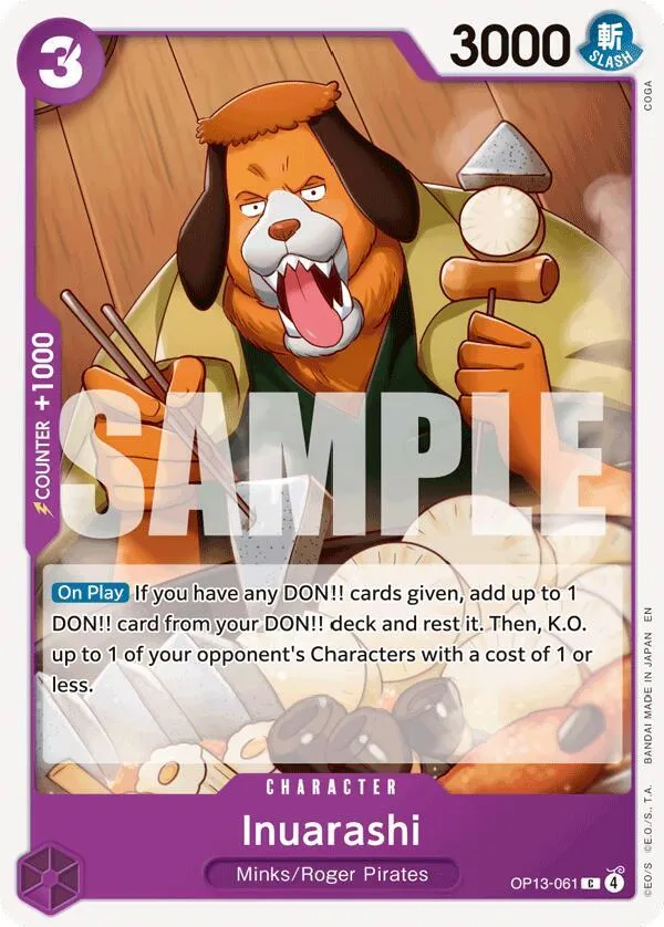 Inuarashi — Carrying On His Will — One Piece Card Game