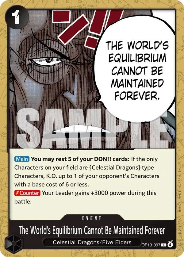 The World's Equilibrium Cannot Be Maintained Forever — Carrying On His Will — One Piece Card Game