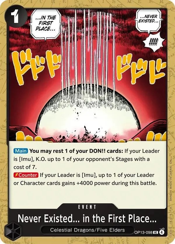 Never Existed... in the First Place... — Carrying On His Will — One Piece Card Game