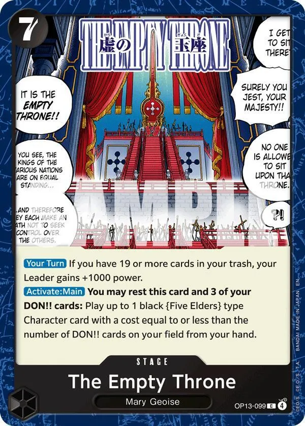 The Empty Throne — Carrying On His Will — One Piece Card Game