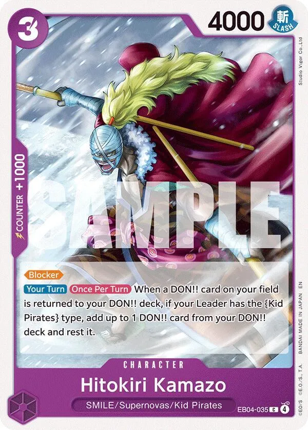 Hitokiri Kamazo — The Azure Sea's Seven — One Piece Card Game