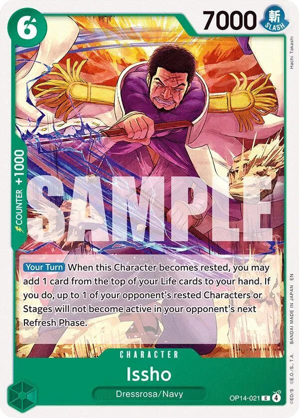 Issho - OP14-021 — The Azure Sea's Seven — One Piece Card Game
