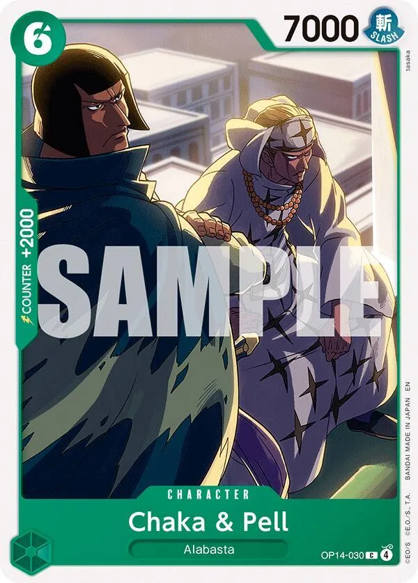Chaka & Pell - OP14-030 — The Azure Sea's Seven — One Piece Card Game