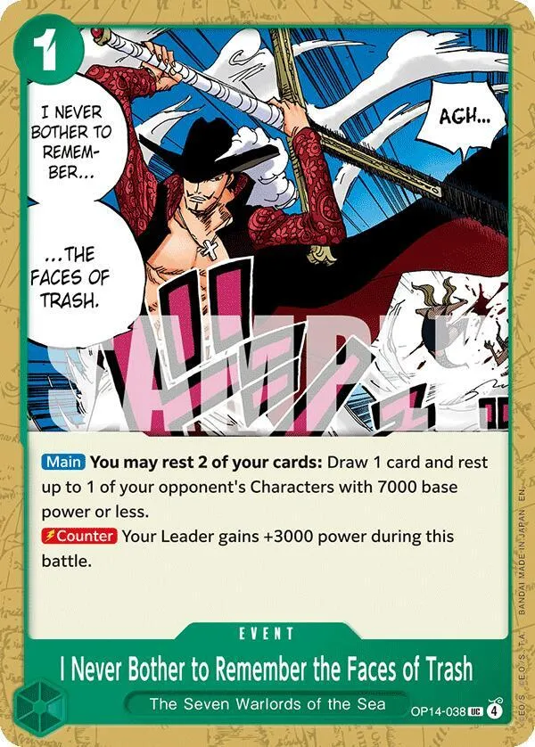 I Never Bother to Remember the Faces of Trash — The Azure Sea's Seven — One Piece Card Game