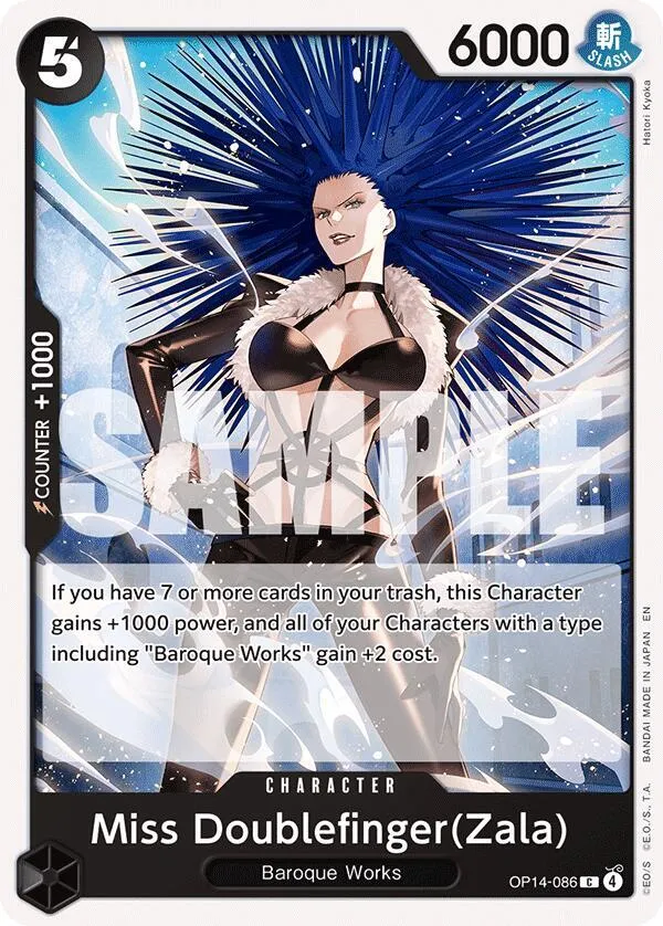 Miss Doublefinger(Zala) — The Azure Sea's Seven — One Piece Card Game
