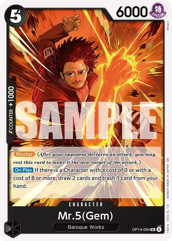 Mr.5(Gem) — The Azure Sea's Seven — One Piece Card Game