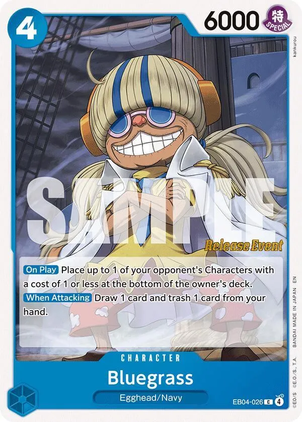 Bluegrass — The Azure Sea's Seven Release Event Cards — One Piece Card Game