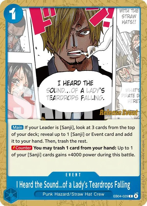 I Heard the Sound...of a Lady's Teardrops Falling — The Azure Sea's Seven Release Event Cards — One Piece Card Game