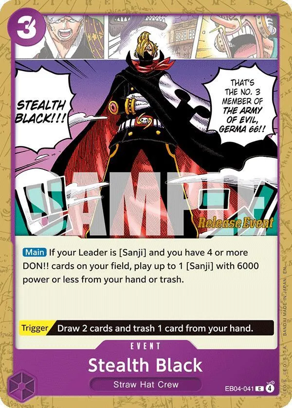 Stealth Black — The Azure Sea's Seven Release Event Cards — One Piece Card Game