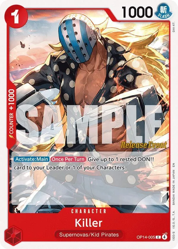 Killer — The Azure Sea's Seven Release Event Cards — One Piece Card Game