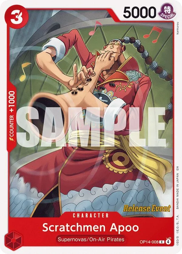 Scratchmen Apoo from The Azure Sea's Seven Release Event Cards - One Piece Card Game
