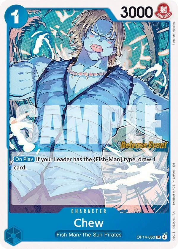 Chew — The Azure Sea's Seven Release Event Cards — One Piece Card Game