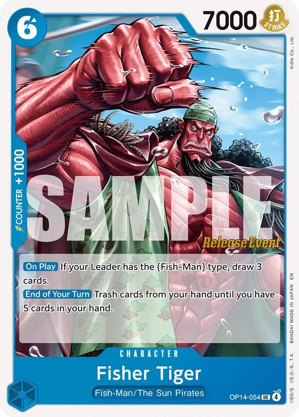 Fisher Tiger — The Azure Sea's Seven Release Event Cards — One Piece Card Game