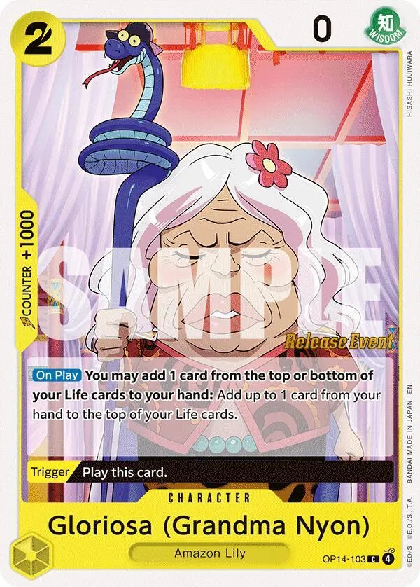 Gloriosa (Grandma Nyon) — The Azure Sea's Seven Release Event Cards — One Piece Card Game