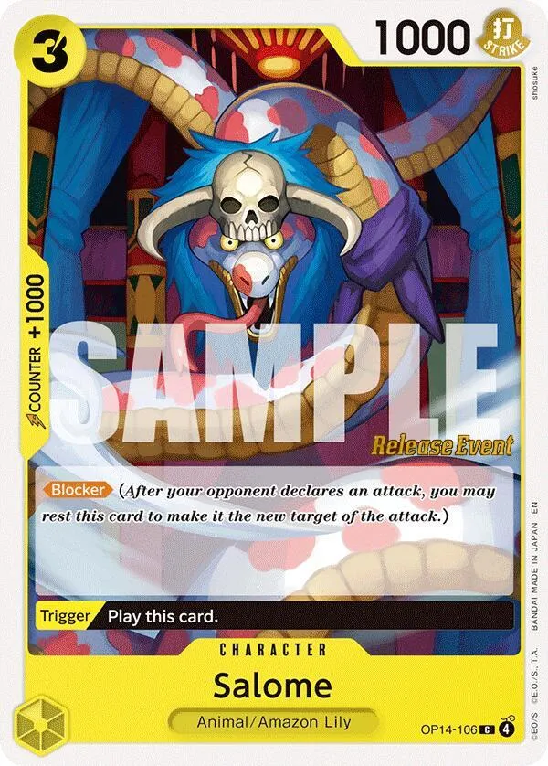 Salome — The Azure Sea's Seven Release Event Cards — One Piece Card Game